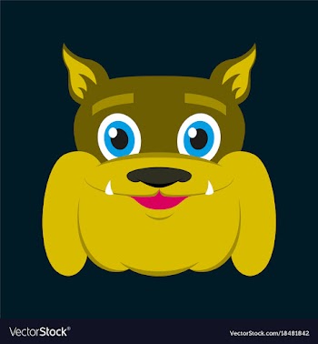 Flat icons on theme funny animals bulldog vector image