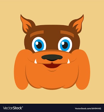Flat icons on theme funny animals bulldog vector image