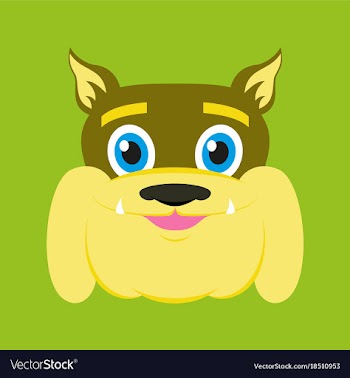 Flat icons on theme funny animals bulldog vector image