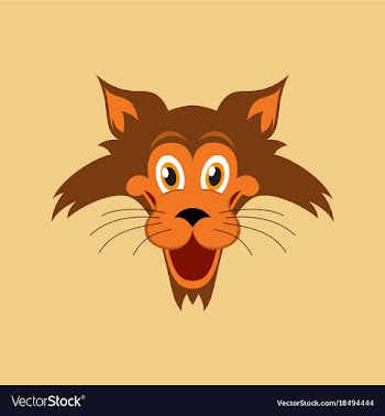 Flat icons on theme funny animals cat vector image