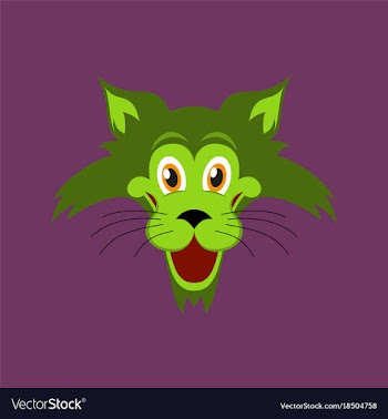 Flat icons on theme funny animals cat vector image