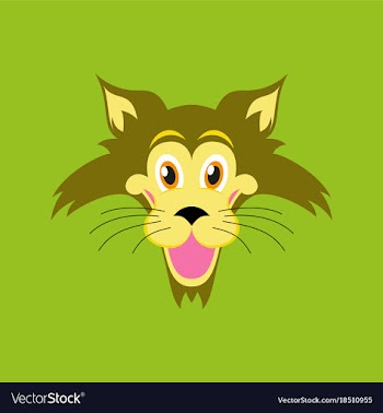 Flat icons on theme funny animals cat vector image