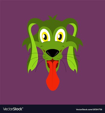 Flat icons on theme funny animals dog vector image