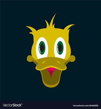 Flat icons on theme funny animals duck vector image