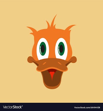 Flat icons on theme funny animals duck vector image