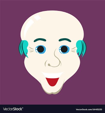 Flat icons on theme funny bald-headed man vector image