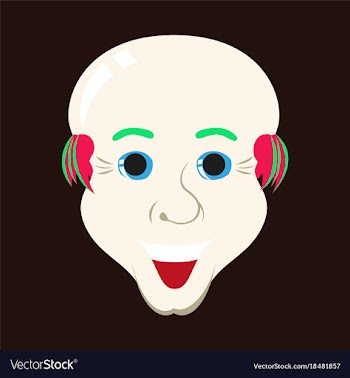 Flat icons on theme funny bald-headed man vector image