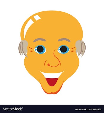 Flat icons on theme funny bald-headed man vector image