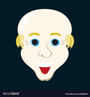 Flat icons on theme funny bald-headed man vector image