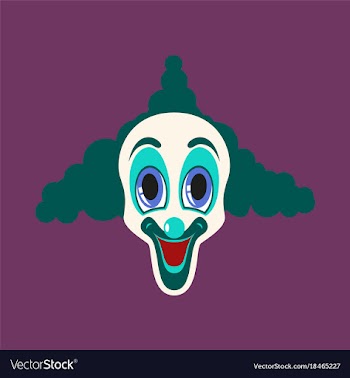 Flat icons on theme funny cheerful clown vector image