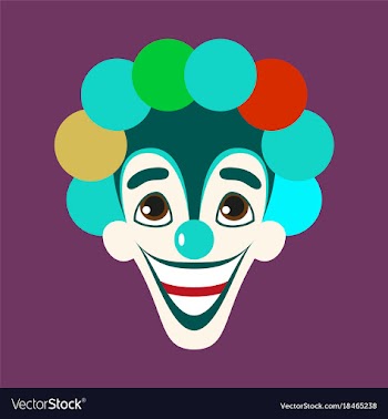 Flat icons on theme funny cheerful clown vector image