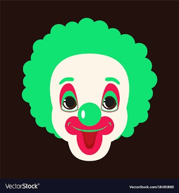 Flat icons on theme funny cheerful clown vector image