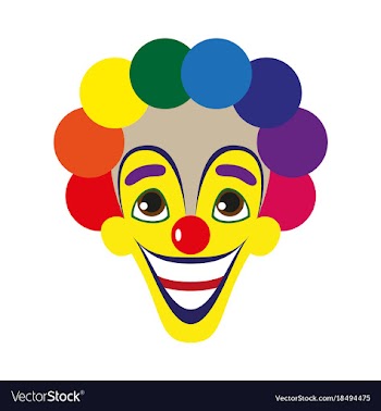 Flat icons on theme funny cheerful clown vector image