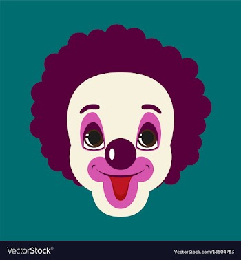 Flat icons on theme funny cheerful clown vector image