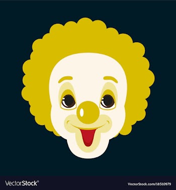 Flat icons on theme funny cheerful clown vector image