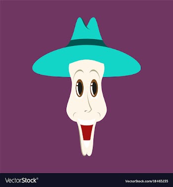 Flat icons on theme funny clown in hat vector image