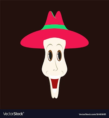 Flat icons on theme funny clown in hat vector image