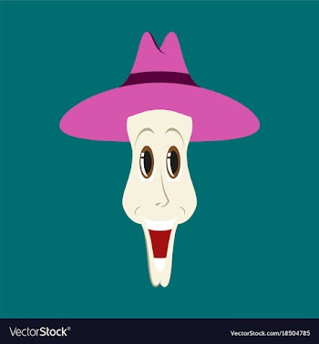 Flat icons on theme funny clown in hat vector image