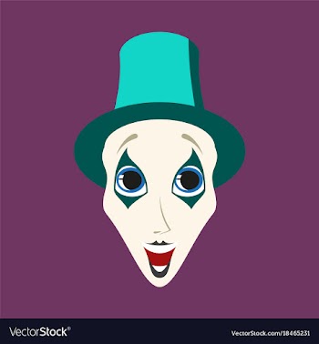 Flat icons on theme funny clown mime vector image