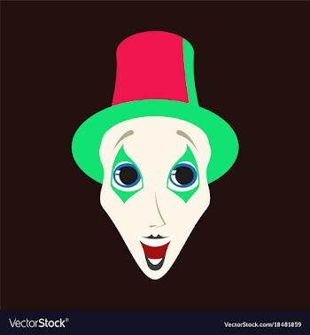 Flat icons on theme funny clown mime vector image
