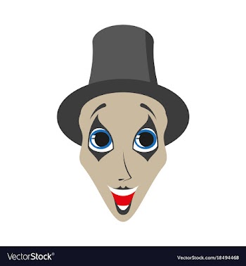 Flat icons on theme funny clown mime vector image