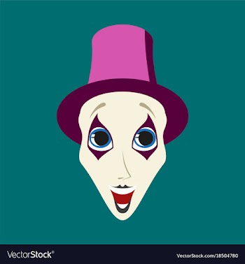 Flat icons on theme funny clown mime vector image