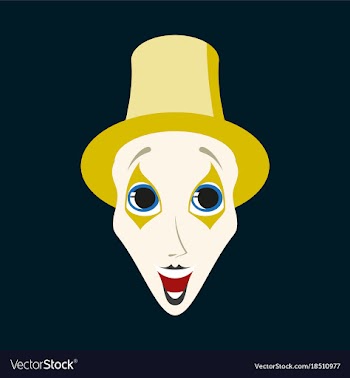 Flat icons on theme funny clown mime vector image
