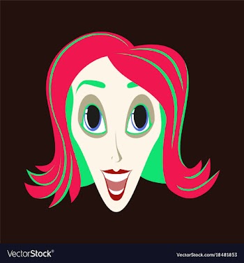 Flat icons on theme funny clown woman vector image