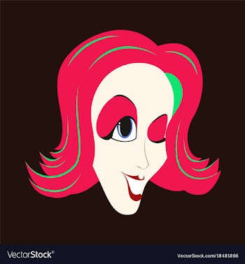 Flat icons on theme funny clown woman vector image