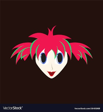 Flat icons on theme funny clown woman vector image