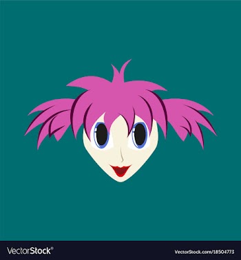 Flat icons on theme funny clown woman vector image