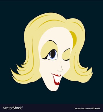 Flat icons on theme funny clown woman vector image