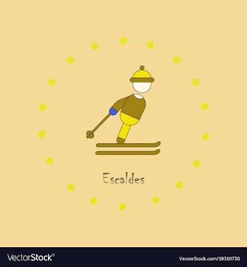 Flat icons on theme of andorra escaldes vector image