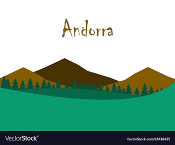 Flat icons on theme of andorra landscape vector image