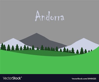 Flat icons on theme of andorra landscape vector image