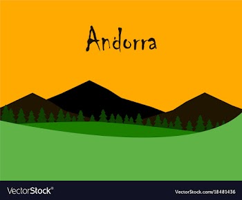 Flat icons on theme of andorra landscape vector image