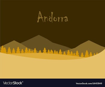 Flat icons on theme of andorra landscape vector image