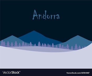 Flat icons on theme of andorra landscape vector image