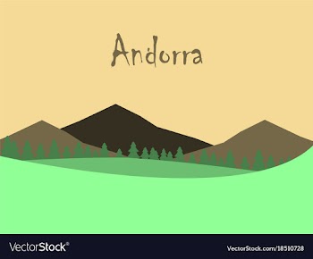 Flat icons on theme of andorra landscape vector image