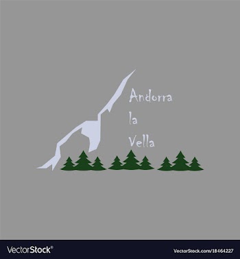 Flat icons on theme of andorra logo mountains and vector image