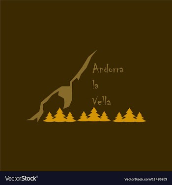 Flat icons on theme of andorra logo mountains and vector image