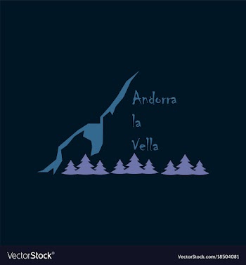 Flat icons on theme of andorra logo mountains and vector image