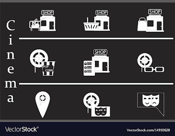 Flat icons set cinema vector image