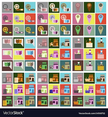 Flat icons set cinema vector image