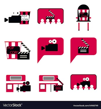 Flat icons set cinema vector image