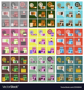Flat icons set cinema vector image