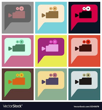 Flat icons set cinema vector image