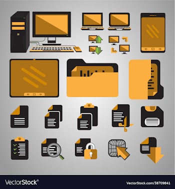 flat icons set file folder system pc download