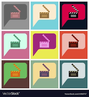 Flat icons set film vector image