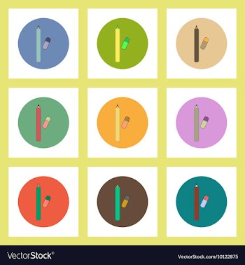 Flat icons set of back to school concept on vector image